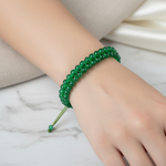 Aventurin 4mm Çift Sıra Doğal Taş Makrome Bileklik – El İşçiliği