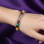 Oğlak Burcu Doğal Taş Bileklik – Dumanlı Kuvars, Kaplan Gözü, Kırmızı Akik, Pembe Kuvars ve Selenit