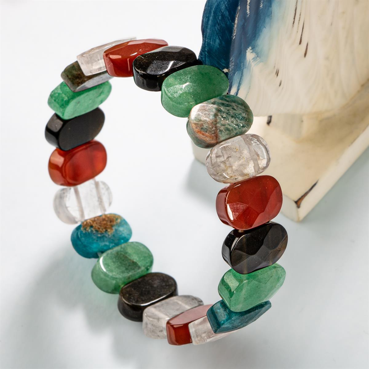 Sertifikalı Başak Burcu Doğal Taş Geniş Kesim Erkek Bileklik