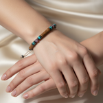 Yakut, Jasper, Turkuaz Doğal Taş Makrome Bileklik