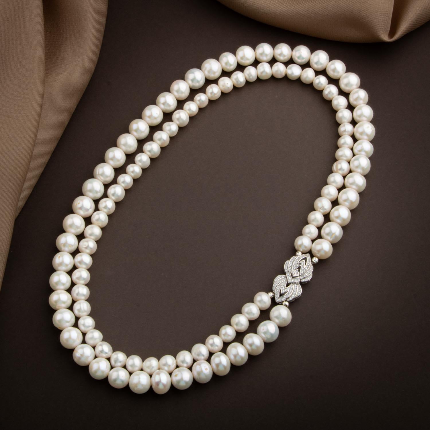 İnci Doğal Taş Gümüş Kilit Kolye