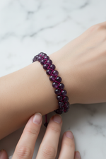 Ametist 8mm Çift Sıra Makrome Doğal Taş Bileklik