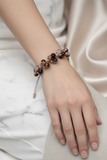 Botswana Akik Doğal Taş Merdiven Kapama İpli Bileklik – Ayarlanabilir Tasarım