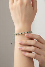 Sertifikalı Prehnit Doğal Taş Makrome Örme Bileklik | Pirtash | Özel Üretim