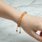 Turuncu Aventurin 8 mm Merdiven Kapama Doğal Taş Bileklik – El İşçiliği