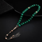 Malakit Doğal Taş 8mm Gümüş Tesbih