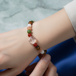 İkizler Burcu Doğal Taş Bileklik – Ay Taşı, Güneş Taşı, Kaplan Gözü, Kırmızı Akik, Pembe Kuvars ve Yeşim