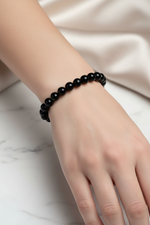 Siyah Turmalin 8mm Doğal Taş Bileklik