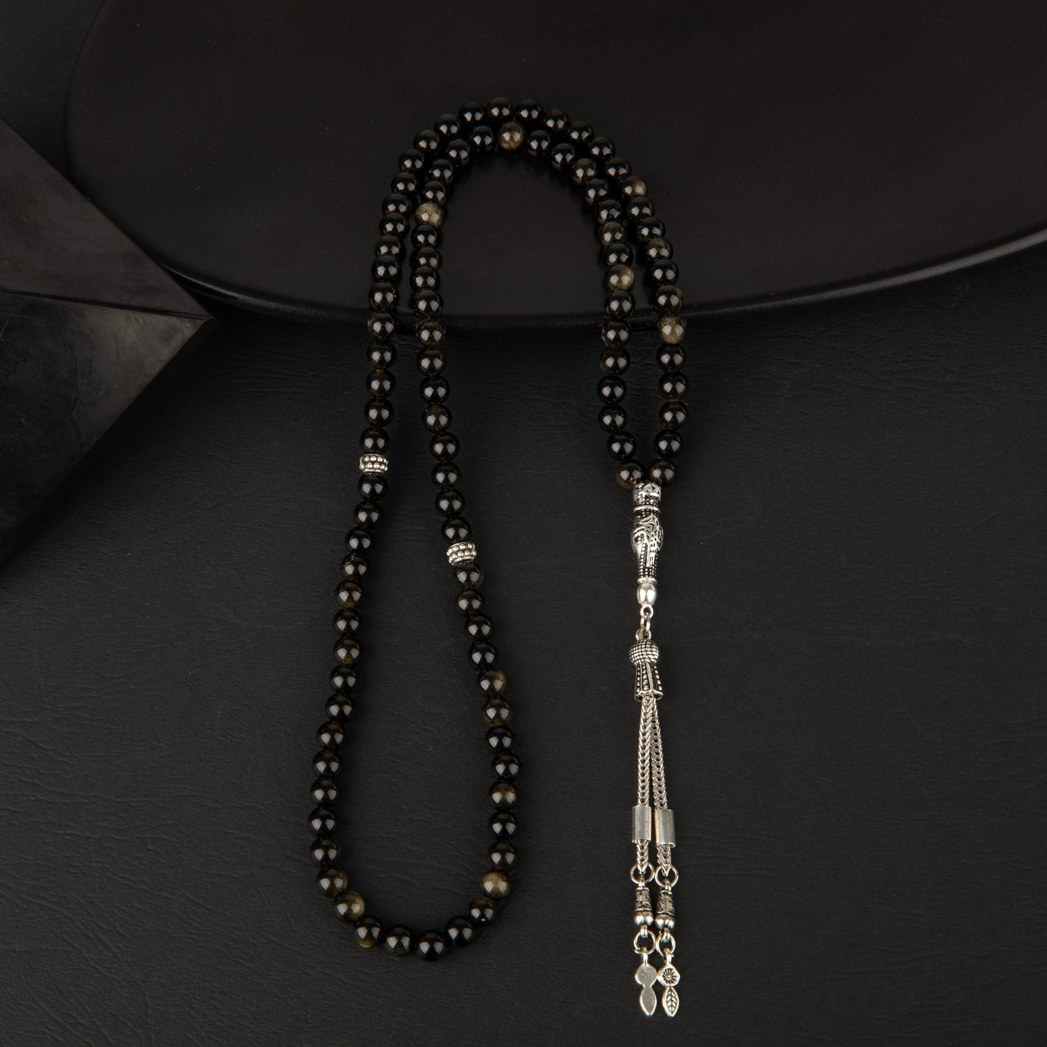 Golden Obsidyen Doğal Taş Tesbih 99luk - 6mm