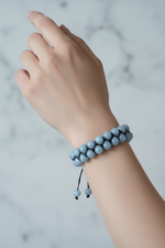 Anjelit 8mm Çift Sıra Makrome Doğal Taş Bileklik