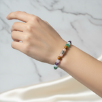 Koç Burcu Doğal Taş Bileklik – Akuamarin, Ametist, Ay Taşı, Güneş Taşı, Jasper, Pembe Kuvars ve Yeşil Aventurin