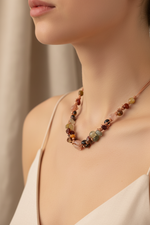 Sertifikalı Yengeç Burcu Doğal Taş Makrome Örme Kolye | Pirtash | Özel Üretim