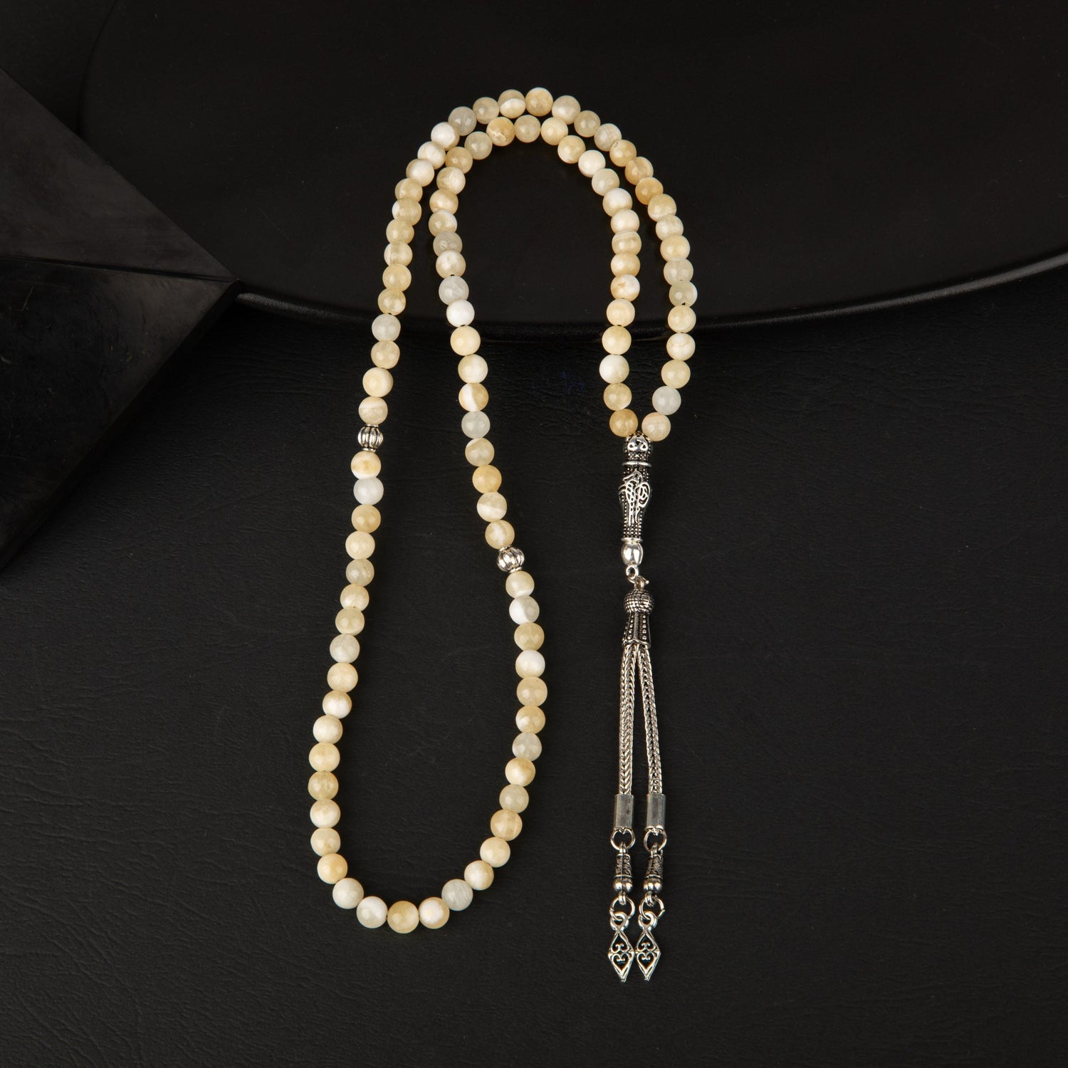 Aragonit Doğal Taş Tesbih 99luk - 6mm