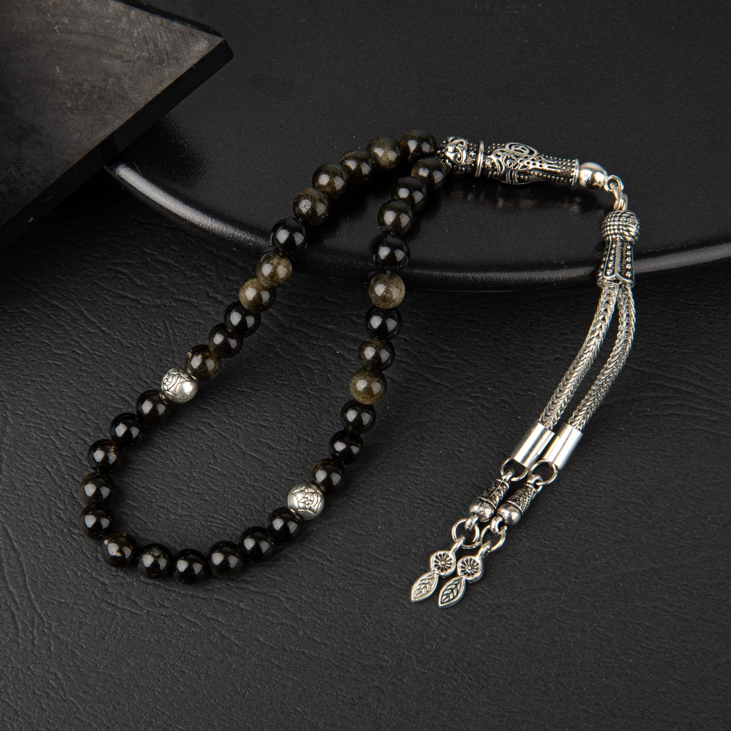 Golden Obsidyen Doğal Taş Tesbih 33lük - 6mm