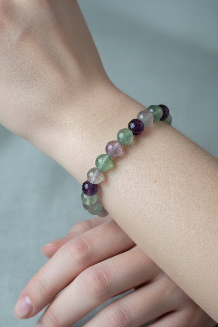 Yeşil Florit 8mm Doğal Taş Bileklik