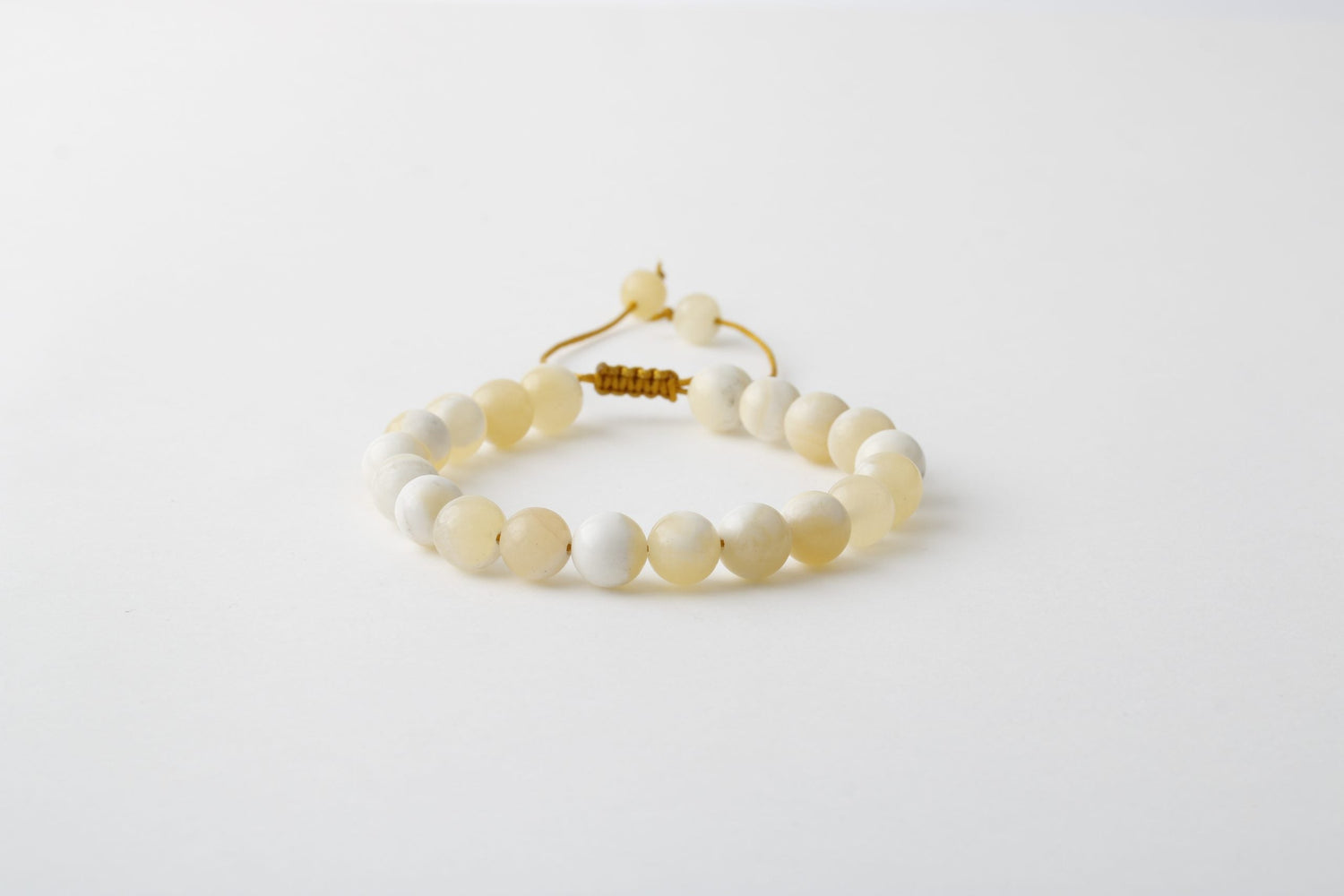 Aragonit 8mm Merdiven Kapama Doğal Taş Bileklik