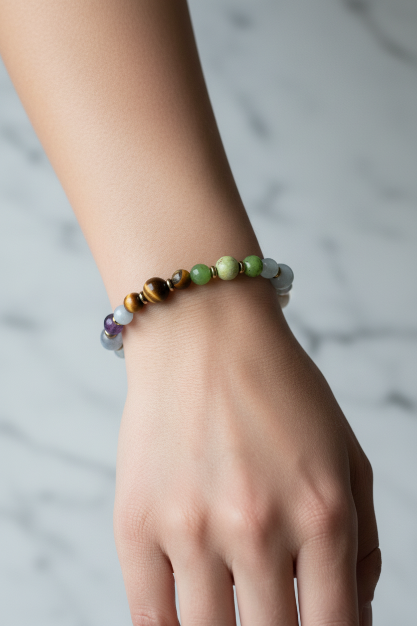 Kova Burcu Doğal Taş Bileklik