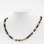 Renkli Turmalin 6 mm Dizi Doğal Taş Kolye