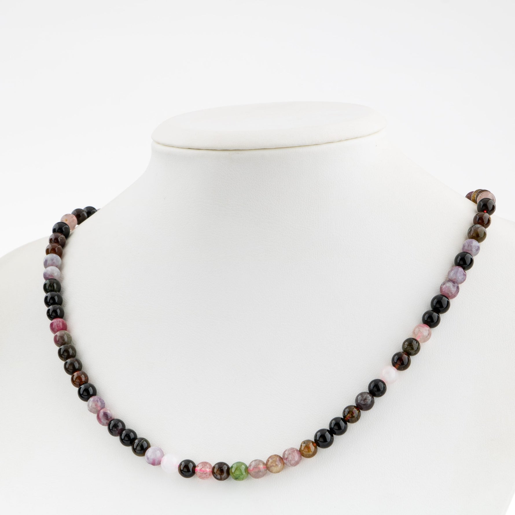 Renkli Turmalin 6 mm Dizi Doğal Taş Kolye