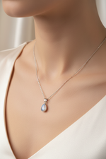 Ay Taşı Doğal Taş 925 Ayar Gümüş Kolye