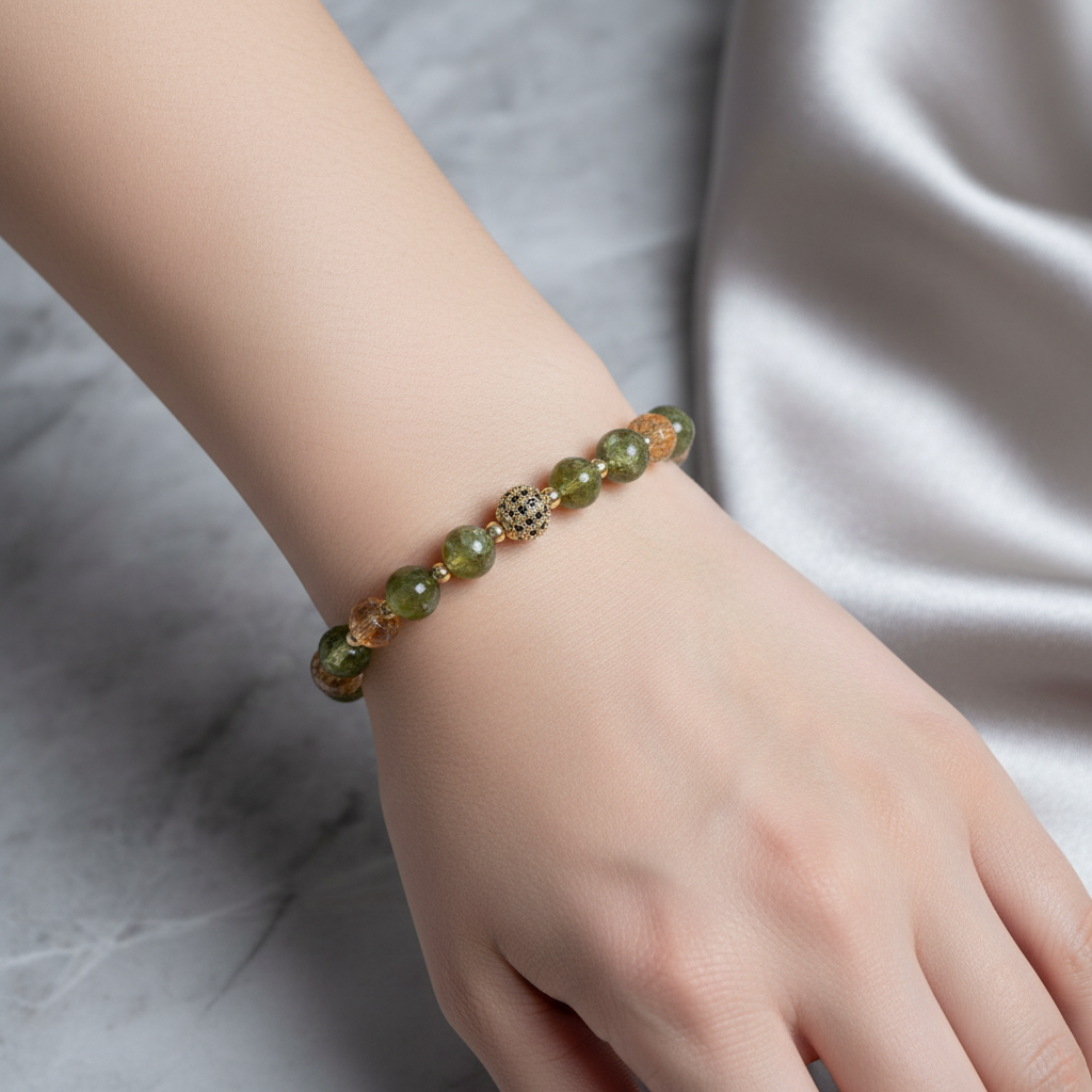 Sitrin, Zebercet, Hematit Zirkon Aparat Doğal Taş Bileklik