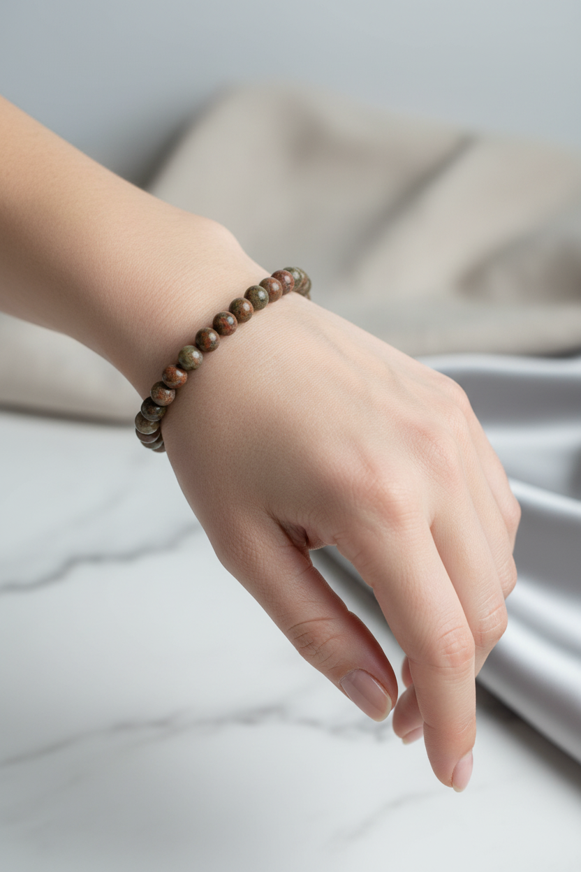 Unakit 6mm Doğal Taş Bileklik