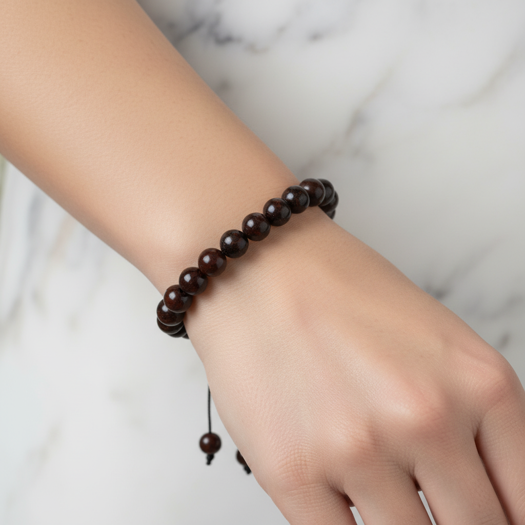 Dragon Jasper 8 mm Merdiven Kapama Doğal Taş Bileklik – El İşçiliği