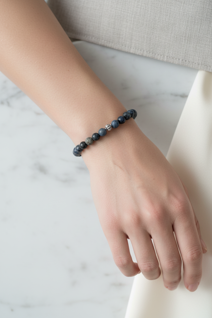 Dumortierit 6mm Doğal Taş Bileklik