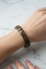 Bronzit Doğal Taş Kare Kesim Geniş Kesim Bileklik