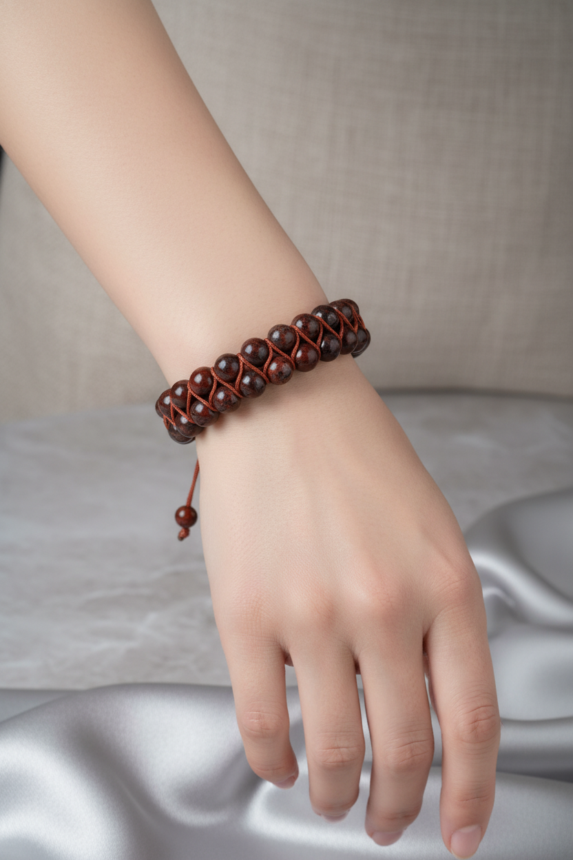 Dragon Jasper 8mm Çift Sıra Makrome Doğal Taş Bileklik