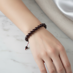 Bordo Granat Lal 8 mm Merdiven Kapama Doğal Taş Bileklik – El İşçiliği