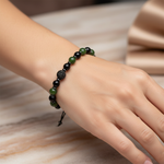 Yeşim, Obsidyen, Hematit Zirkon Aparat  Doğal Taş Makrome Bileklik
