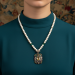 İnci & Zümrüt Doğal Taş El İşlemesi Koleksiyon Sitrin Kolye – Özel Tasarım