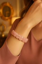 Sertifikalı Pembe Kuvars Doğal Taş Bileklik – 11 x 15 mm Özel Kesim