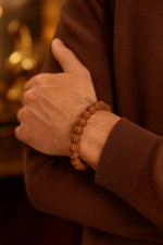 Sertifikalı Rudraksha Tohumu Bileklik – 6 x 8 mm Rondel Kesim