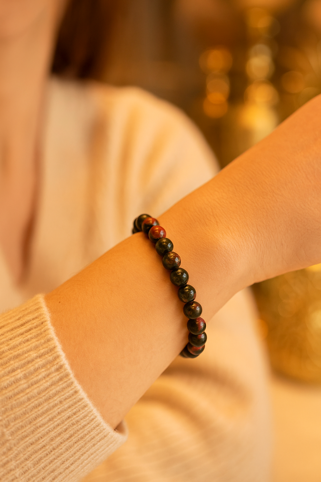 Sertifikalı Unakit Doğal Taş Bileklik – 6 mm Küre Kesim