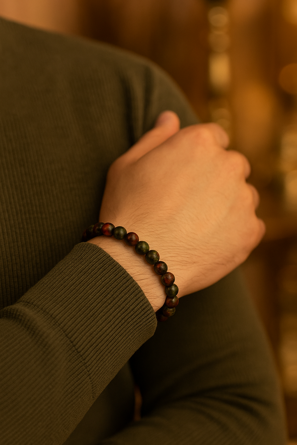 Sertifikalı Unakit Doğal Taş Bileklik – 6 mm Küre Kesim