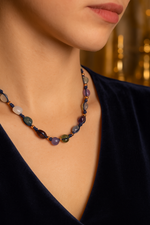 Sertifikalı Kova Burcu Doğal Taş Kolye – Makrome El İşçiliği