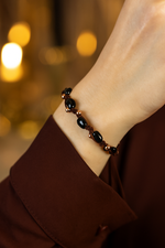 Sertifikalı Siyah Turmalin Natürel Kesim Doğal Taş Makrome Bileklik