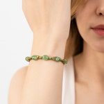 Sertifikalı Yeşil Kiyanit Natürel Kesim Doğal Taş Makrome Bileklik