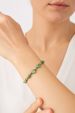 Sertifikalı Yeşil Aventurin Natürel Kesim Doğal Taş Makrome Bileklik