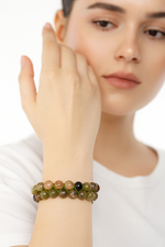 Sertifikalı Tsavorit Lal 8 mm Çift Sıra Makrome Doğal Taş Bileklik