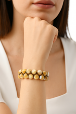 Sertifikalı Sedef 8 mm Çift Sıra Makrome Doğal Taş Bileklik