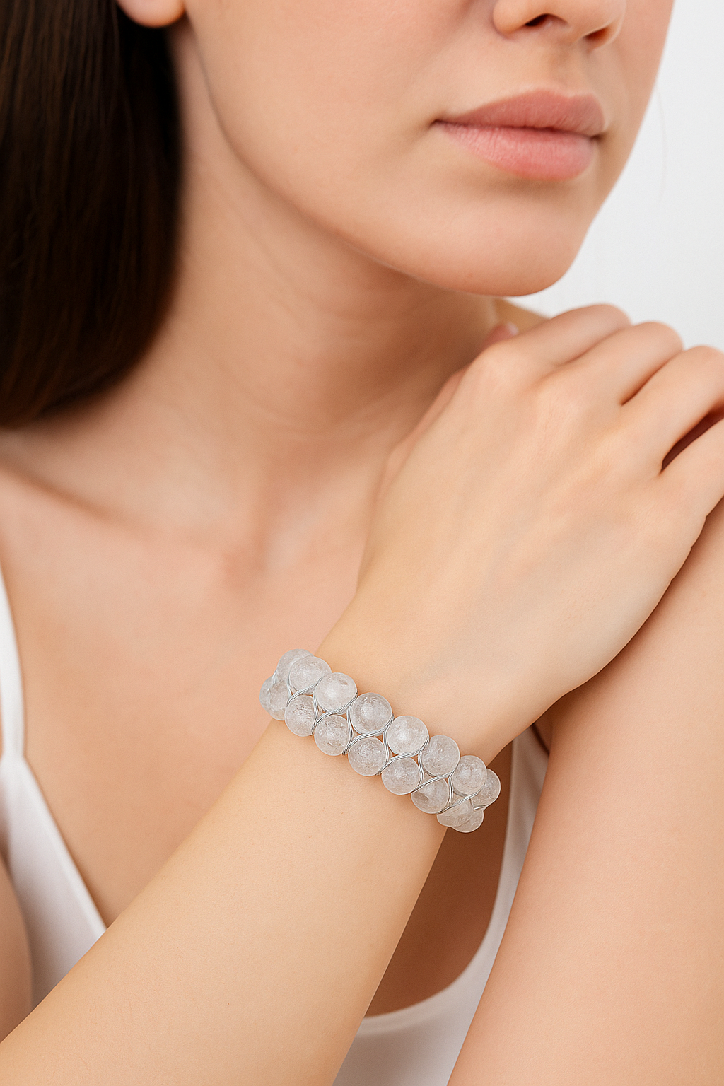 Sertifikalı Necef 8 mm Çift Sıra Makrome Doğal Taş Bileklik