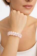 Sertifikalı Morganit 8 mm Çift Sıra Makrome Doğal Taş Bileklik