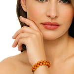 Sertifikalı Turuncu Aventurin 8 mm Çift Sıra Makrome Doğal Taş Bileklik