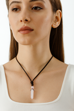 Sertifikalı Pembe Kuvars Doğal Taş Kolye Ucu – 3 cm