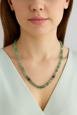 Sertifikalı Yeşil Florit 6 mm Dizi Doğal Taş Kolye