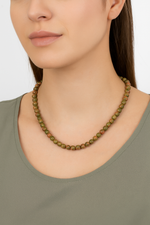 Sertifikalı Unakit 6 mm Dizi Doğal Taş Kolye