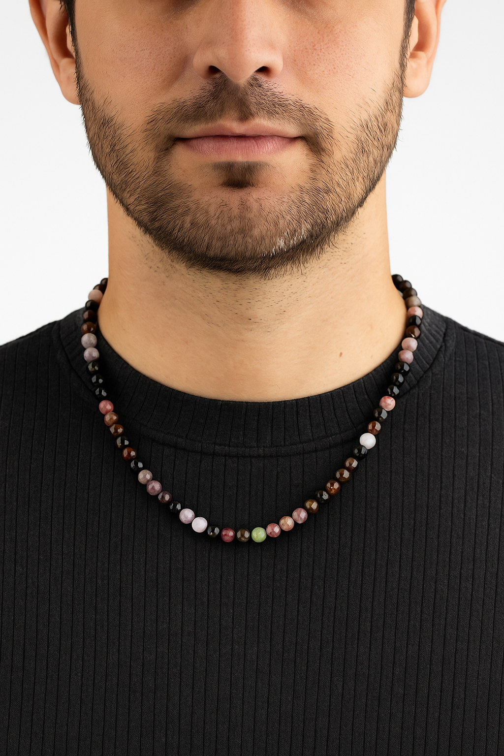 Sertifikalı Renkli Turmalin 6 mm Dizi Doğal Taş Kolye